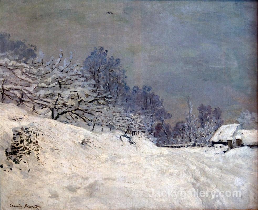 The Road in front of Saint-Simeon Farm in Winter by Claude Monet paintings reproduction
